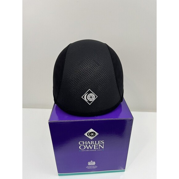 Charles Owen V8 Riding Helmet - 7 3/8- BLACK & SILVER - Brand NEW in Box - Picture 9 of 12
